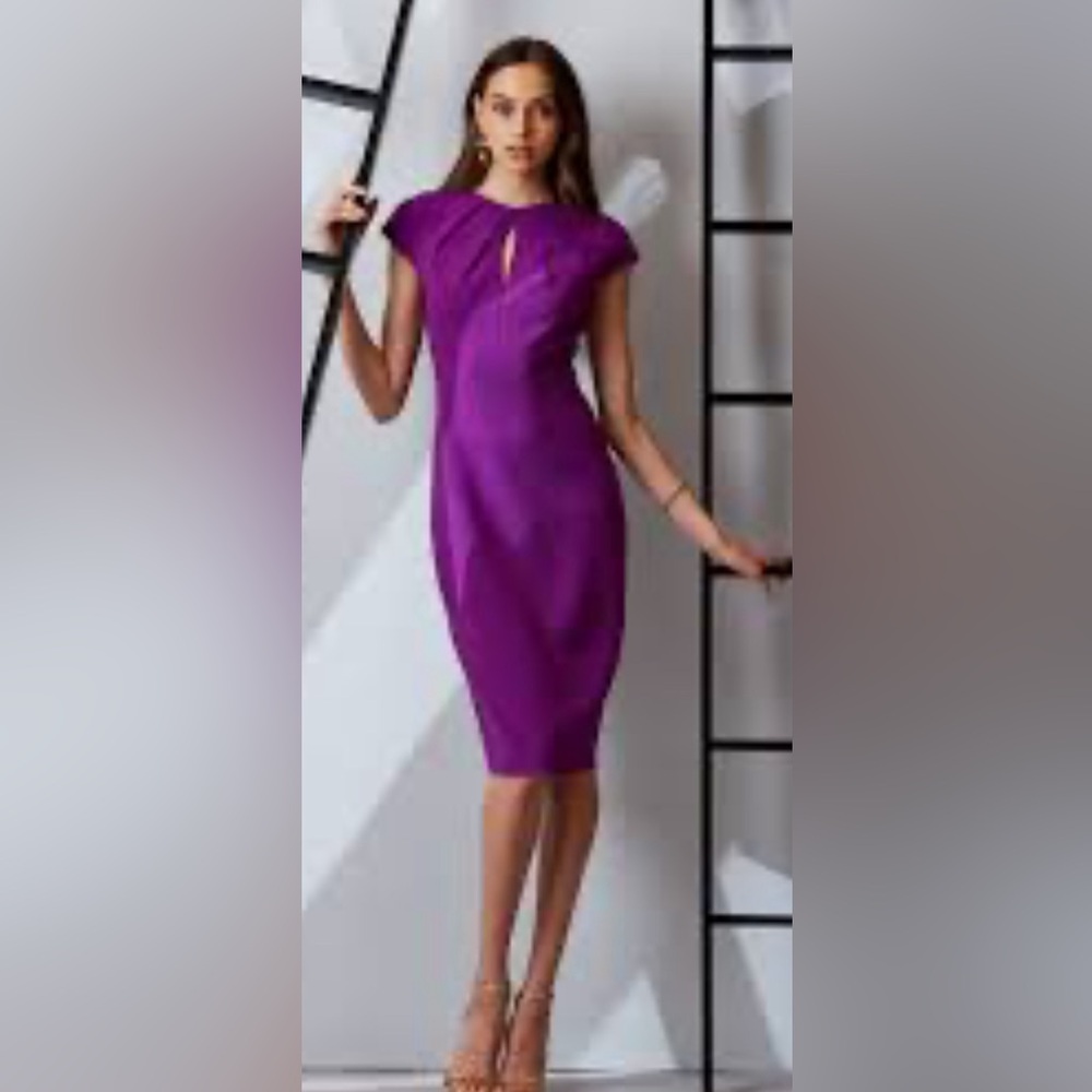 Tahari sleeveless sheath dress plum color size 6 - Picture 1 of 2